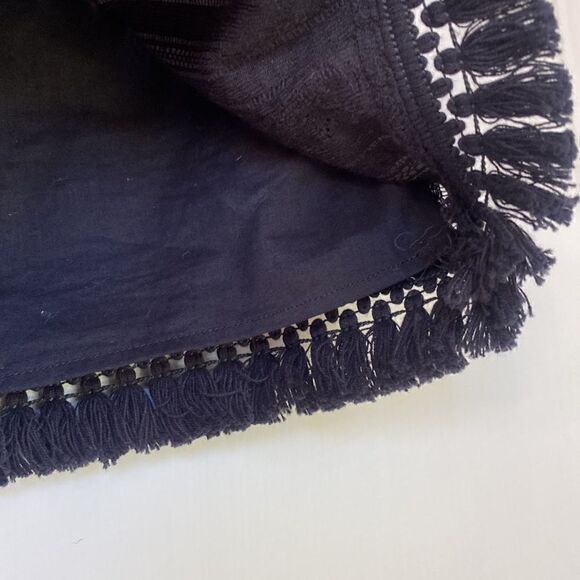 Cropped Blouse With Inset Lace And Fringe Detail By Michael Kors - Picture 4 of 8